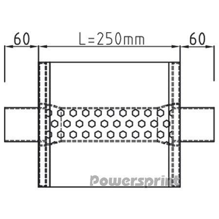 Universal Powersprint Kurzer Boxenschalldämpfer oval