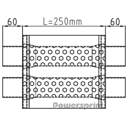 Universal Powersprint Kurzer Boxenschalldämpfer oval