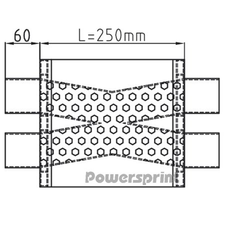 Universal X Powersprint Ovaler Schalldämpfer mit kurzer Box