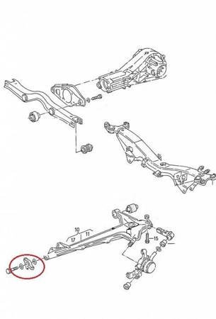 Vordere Buchse des hinteren unteren Querlenkers - MPBS: 0601016 Audi 100 C3, C4, 200 Quattro, A6 C4 V8 Quattro