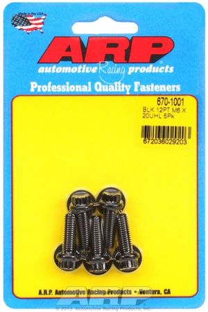 ARP M6 x 1.00 x 20 12pt black oxide bolts (5pcs)