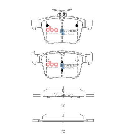 Klocki hamulcowe tylne DBA Brake Pads Street Series - DB2415SS AUDI S3 8V TTS quattro 8S CUPRA Ateca SEAT Leon 5F VOLKSWAGEN Golf Mk7 Clubsport S TCR