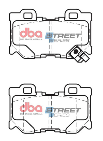 Klocki hamulcowe tylne DBA Brake Pads Street Series Ceramic - DB2401SS INFINITI FX30D FX37 FX50 G37 M30D M35h M37 Q50 Hybrid Q60 Coupe Q70 QX70 NISSAN 370Z Nismo Skyline V36 V36