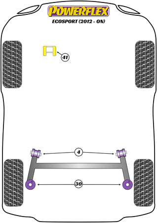 Hátsó rugós felső leválasztó betét Powerflex poliuretán szilent Road Series Ford EcoSport (2012 - ON) PFR19-2030