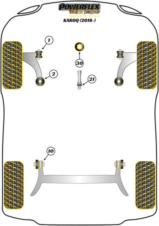 Tylna tuleja przedniego wahacza Powerflex Black Series Skoda Karoq (2017 on) & Karoq 2WD PFF85-802BLK