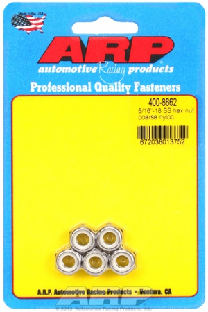 Śruby ARP "5/16""-18 SS coarse nyloc hex nut kit" (5pcs)