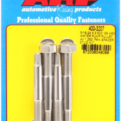 ARP 5/16-24x2.500 SS hex WP pulley w/ 1.250" fan spcr stud