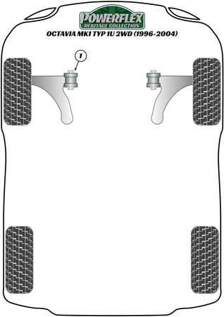 Upper Engine Mount Insert (Diesel) Powerflex Polyurethane Bush Heritage Collection Skoda Octavia Octavia Mk1 1U (1996-2004) Octavia Mk1 Typ 1U 2WD (1996-2004) PFF85-440RH