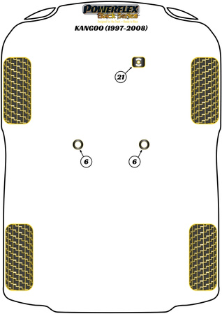 Motoraufhängung vorne oben rechts  Powerflex Polyurethanbuchse Black Series Renault Kangoo Models Kangoo (1997-2008) PFF60-221BLK