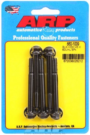 ARP M6 x 1.00 x 60 hex black oxide bolts (5pcs)