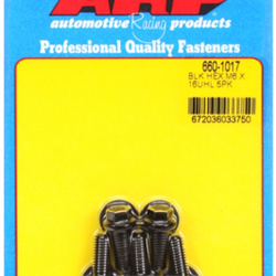 ARP M6 x 1.00 x 16 hex black oxide bolts (5pcs)