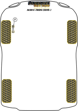 Priekinė apsaugos nuo riedėjimo juostos jungties įvorė 10mm Powerflex poliuretano įvorė Black Series Audi E-Tron (2019 - ) PFF3-913-10BLK