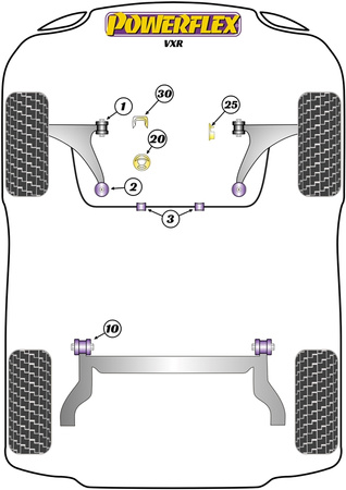 Stabilisatorbuchse vorne 20mm Powerflex Polyurethanbuchse Road Series Vauxhall / Opel Corsa Models Corsa D (2006-2014) VXR/OPC PFF80-1103-20