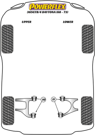Rear Upper Wishbone Inner Bush Powerflex Polyurethane Bush Road Series Ferrari 365 GTB/4 Daytona (1968 - 1973) PF17-200