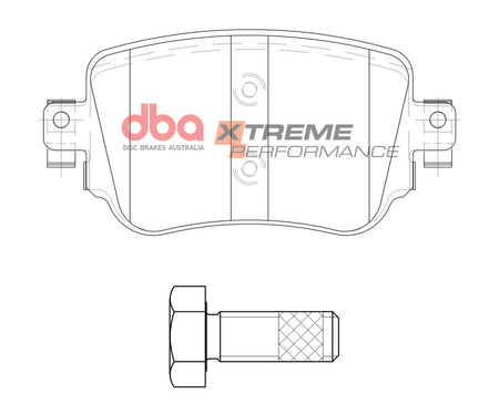 DBA fékbetétek Xtreme Performance hátsó fékbetétek - DB15009XP AUDI A1 8X GB Q3 8U quattro S1 SEAT Alhambra 7N Leon 5F X-PERIENCE SKODA Octavia 5E VOLKSWAGEN Caddy Alltrack Life Maxi Polo AW Sharan