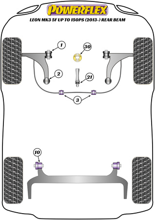 Mała tuleja dolnego mocowania skrzyni biegów Powerflex Road Series Seat Leon Models & Leon MK3 5F (2013-2020)\Leon MK3 5F upto 150PS (2013-2020) Rear Beam PFF3-1321
