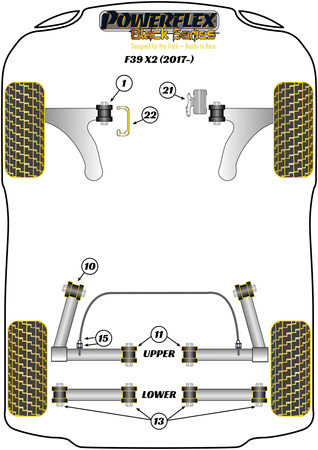 Galinės žasto vidinės įvorės Powerflex poliuretano įvorė Black Series BMW X Series  X2 Series X2 F39 (2017 - ON) PFR5-1311BLK