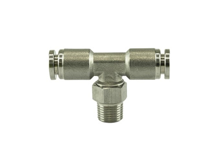 Turbosmart Wastegates Ventil 1/8" NPT Tee Pushloc Fitting - SS - 1/4"
