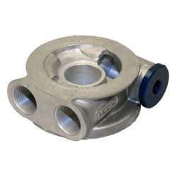 Oil filter base without thermostat with space for sensor