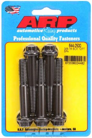 Śruby ARP "3/8""-16 x 2.500 12pt 7/16 wrenching black oxide bolts"5pcs