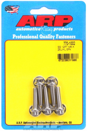 Śruby ARP M6 x 1.00 x 25 12pt SS bolts (5pcs)