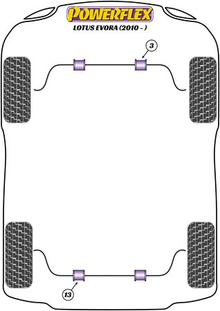 Galinė apsaugos nuo riedėjimo juostos įvorė 21mm Powerflex poliuretano įvorė Road Series Lotus Evora (2010 - 2021) PF34-803-21