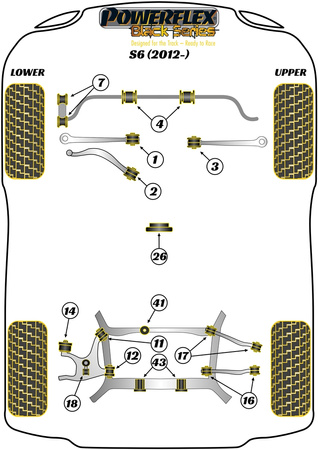 Tuleja stabilizatora przód 23mm Powerflex Black Series Audi A6 / S6 / RS6 & A6 / S6 / RS6 C7 (2011 - 2018)\S6 (2012 - 2018) PFF3-204-23BLK