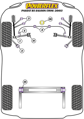 Tuleja przedniego górnego wahacza - regulacja kąta pochylenia Powerflex Road Series Volkswagen Passat Models & Passat B5 (1996 - 2005)\Saloon (1996 - 2005) PFF3-203G