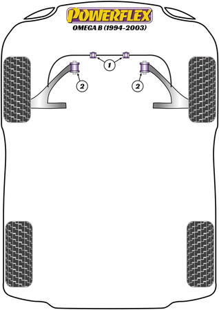 Universelle Auspuffhalterung Powerflex Polyurethanbuchse Road Series Vauxhall / Opel Omega B 1994-2003 EXH016