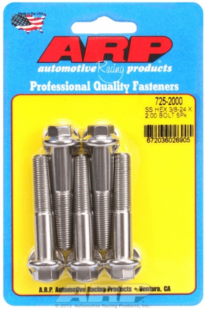 ARP "3/8""-24 x 2.000 hex 7/16 wrenching SS bolts" (5pcs)