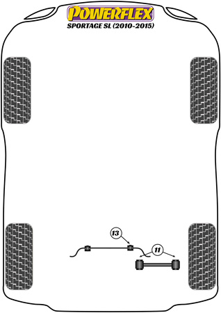 Hátsó stabilizátor persely 19,3 mm Powerflex poliuretán szilent Road Series Kia Sportage Models Sportage SL (2010 - 2015) PFR26-113-19.3