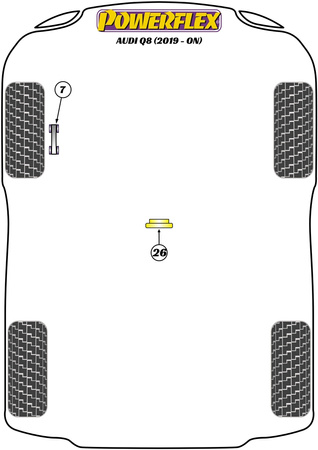 Adapter podnośnika Powerflex Road Series Audi Q8 (2019 - ON) PF3-1665