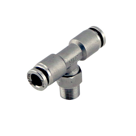 Trójnik Turbosmart Wastegates 1/8" NPT Tee Pushloc Fitting - SS - 1/4"