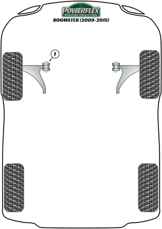 Front Strut Top Mount Bush Powerflex Polyurethane Bush Heritage Collection Skoda Roomster Models  Roomster (2009 - 2015) PFF85-430H