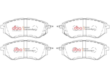 Bremsbeläge vorne DBA Brake Pads Xtreme Performance ECE R90 certified Hawk HB533x.668 - DB1722XP SUBARU Forester Legacy Levorg VM Outback Tribeca
