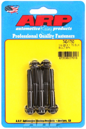 ARP "1/4""-28 x 1.750 12pt black oxide bolts" (5pcs)