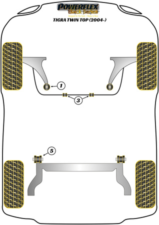 Stabilisator-Montagebuchse vorne 18mm Powerflex Polyurethanbuchse Black Series Vauxhall / Opel TIGRA MODELS Tigra Twin Top B (2004-2009) PFF80-1003-18BLK