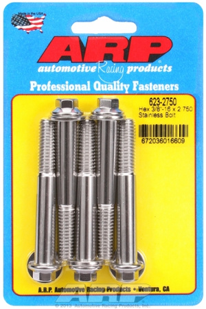 ARP "3/8""-16 x 2.750 hex SS bolts" (5pcs)