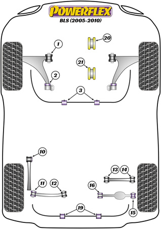 Rear Trailing Arm Front Bush Powerflex Polyurethane Bush Road Series Cadillac BLS (2005 - 2010) PFR80-1210