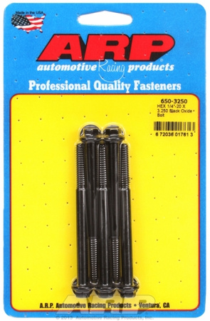 Śruby ARP "1/4""-20 X 3.250 hex black oxide bolts" (5pcs)