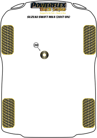 Lower Engine Mount Insert Powerflex Polyurethane Bush Black Series Suzuki Swift MK4 A2L Excl. Sport (2017 on) PFF73-523BLK