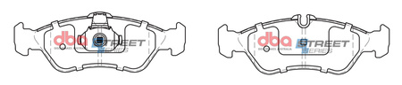 DBA Brake Pads Utcai sorozat hátsó fékbetétek Félig-fémes - DB1960SS MERCEDES-BENZ G-Wagon W461 G290 D W463 G270 G300 G320 G36 AMG G400 G500 G55 Sprinter 308D LWB 310D 311D 312D 313D 314 316D VOLKSWAGEN LT