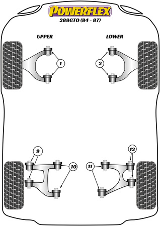 Tuleja przedniego górnego wahacza trójkątnego Powerflex Road Series Ferrari 288GTO (1984 - 1987) PF17-200