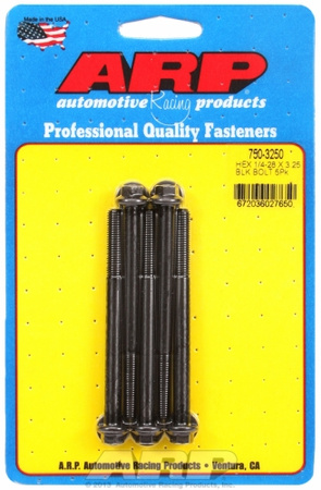 Śruby ARP "1/4""-28 x 3.250 hex black oxide bolts" (5pcs)