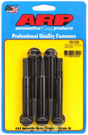 ARP "7/16""-14 X 3.250 hex 1/2 wrenching black oxide bolts" 5pcs