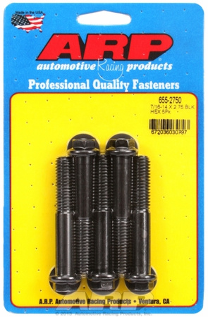 ARP "7/16""-14 X 2.750 hex 1/2 wrenching black oxide bolts" 5pcs