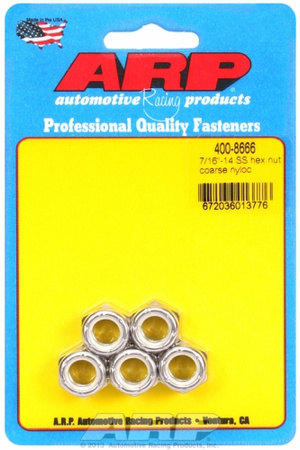 ARP "7/16""-14 SS coarse nyloc hex nut kit" (5pcs)