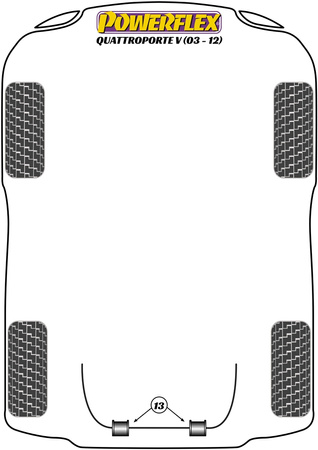 Hintere Stabilisatorbuchse Powerflex Polyurethanbuchse Road Series Maserati Quattroporte V (2003 - 2012) PF17-403-27