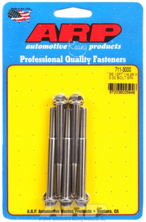 ARP "1/4""-28 x 3.000 12pt SS bolts" (5pcs)