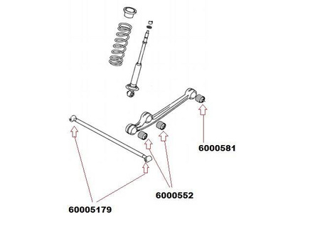 Front and rear wishbone bush (to the axle) MPBS: 6000552 Suzuki Jimny III,